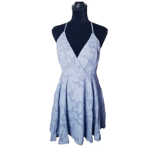 Lulus Days of Beauty Dusty Blue Burnout Skater Dress* Size Small WD24 - Picture 6 of 12